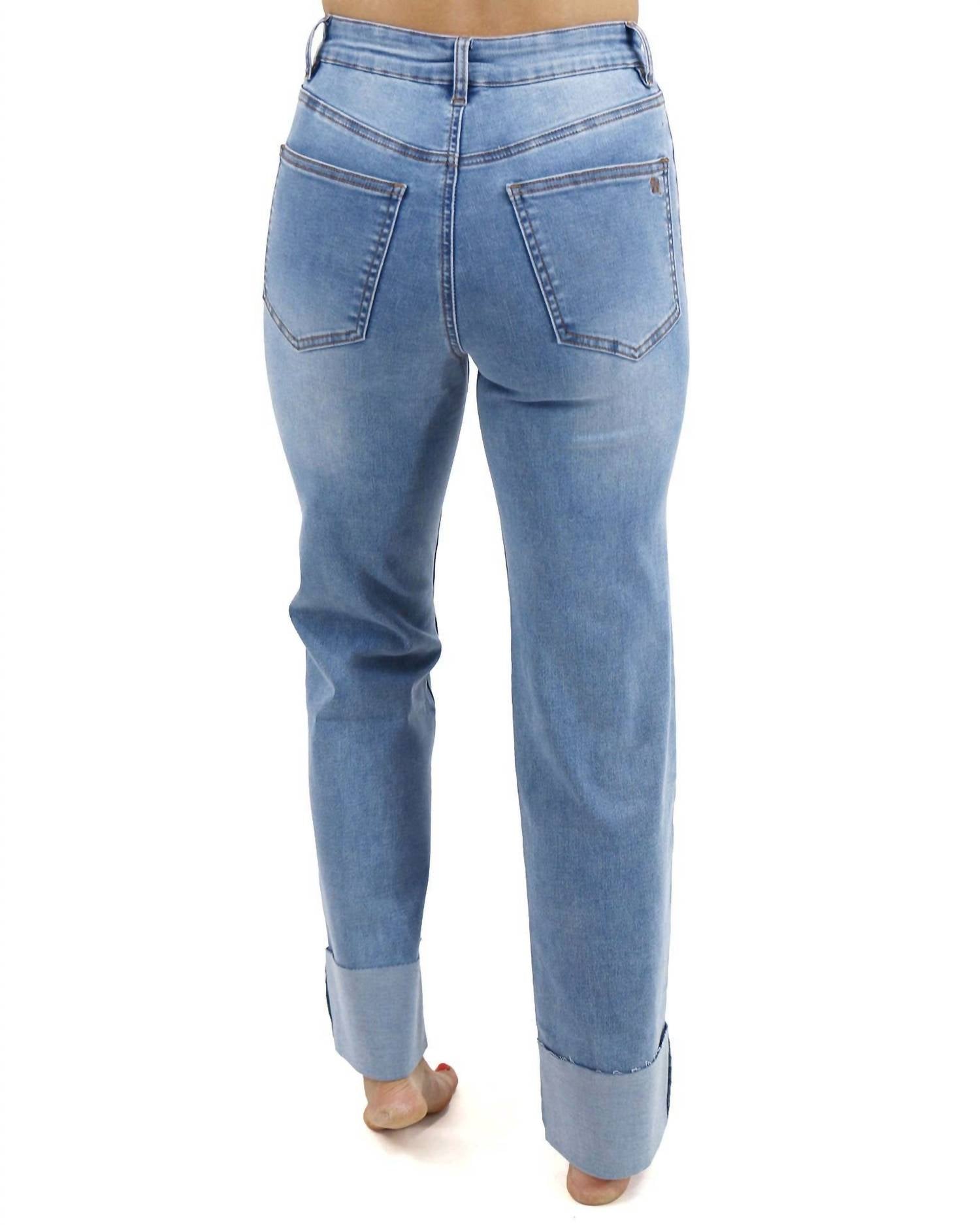 Grace And Lace - Straight Leg Cuffed Jeans