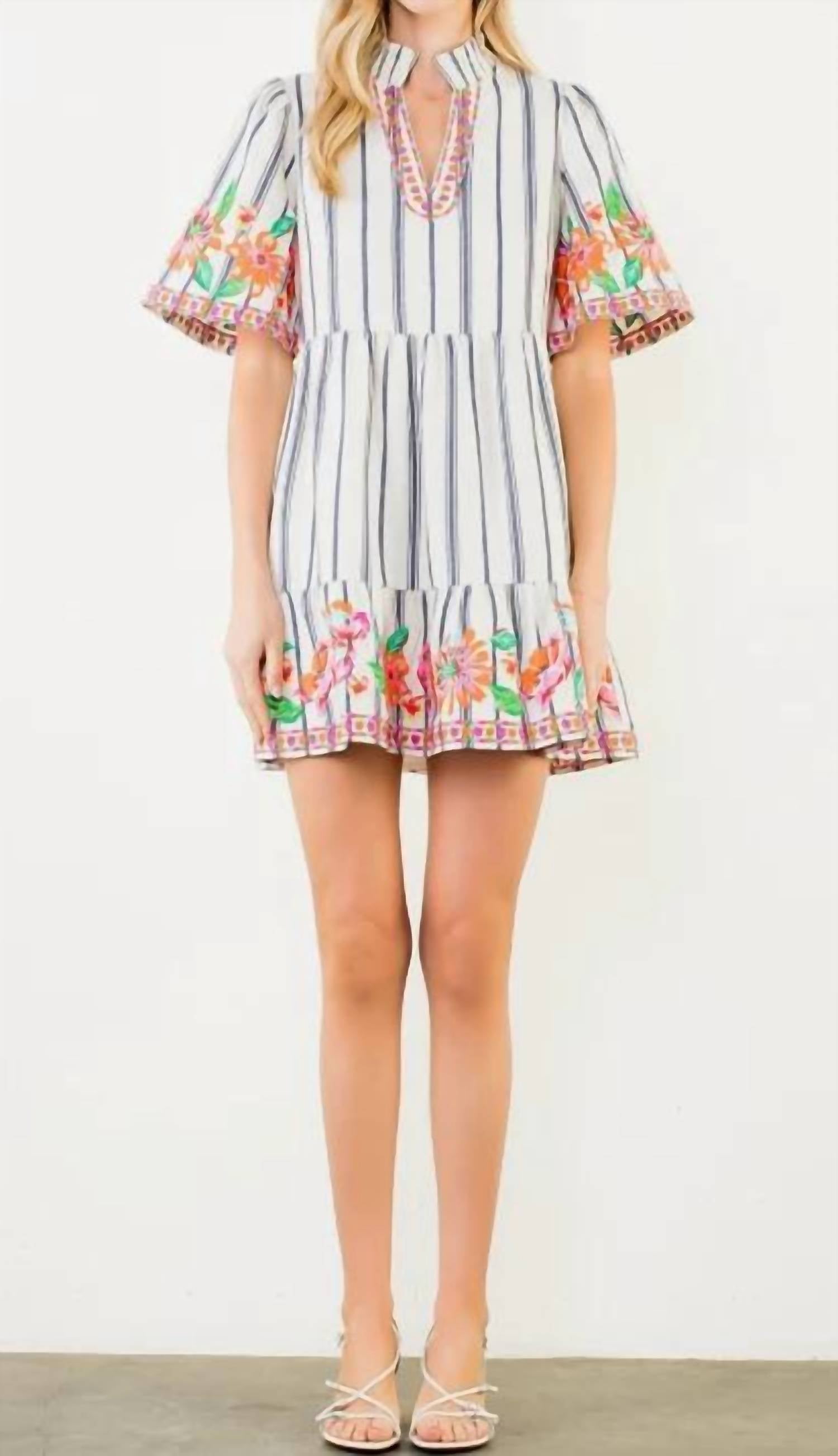 Thml - Embroidered Stripe Dress