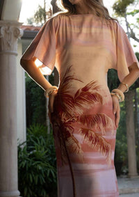 HEMANT & NANDITA Asma Long Dress in multi - women's dress - detail view