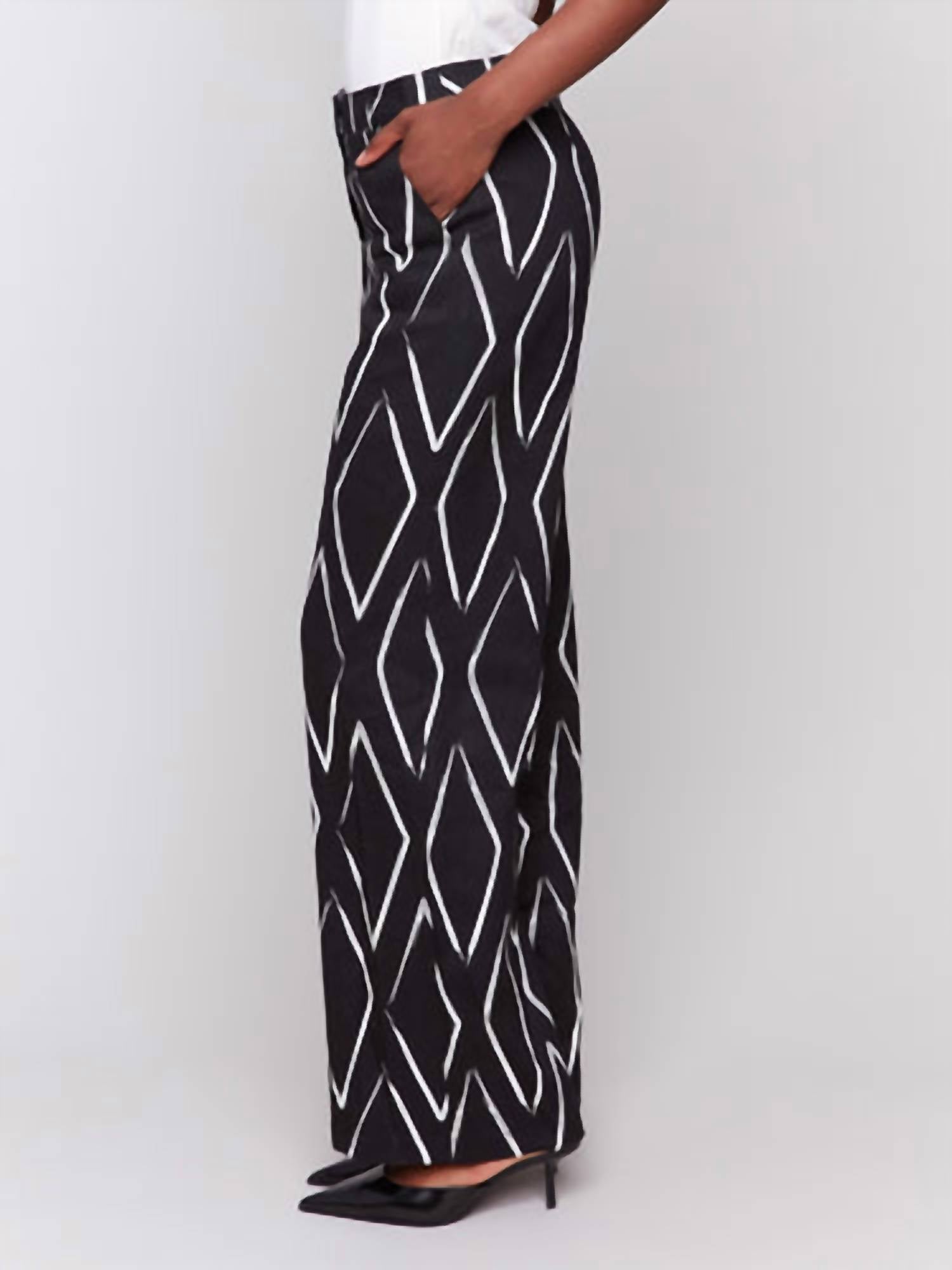 Charlie B - Printed Linen Blend Pants