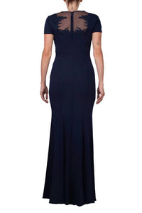 Aidan Mattox - Embellished Crewneck Crepe Dress