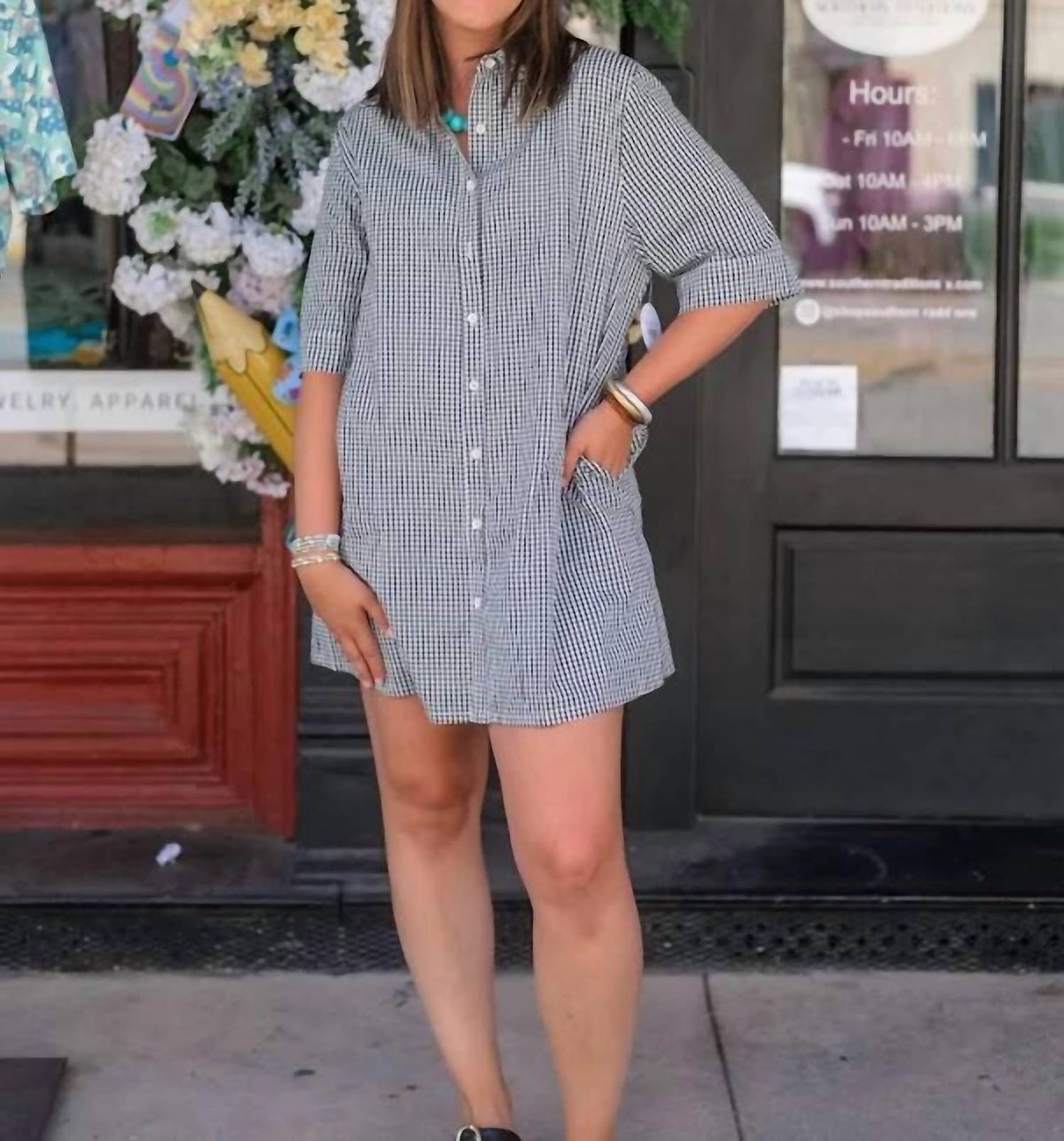 Karlie - Check Shirt Dress