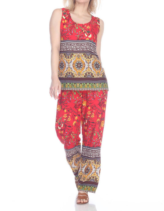 Paparazzi - Rayon Border Print Scoop Neck Tank