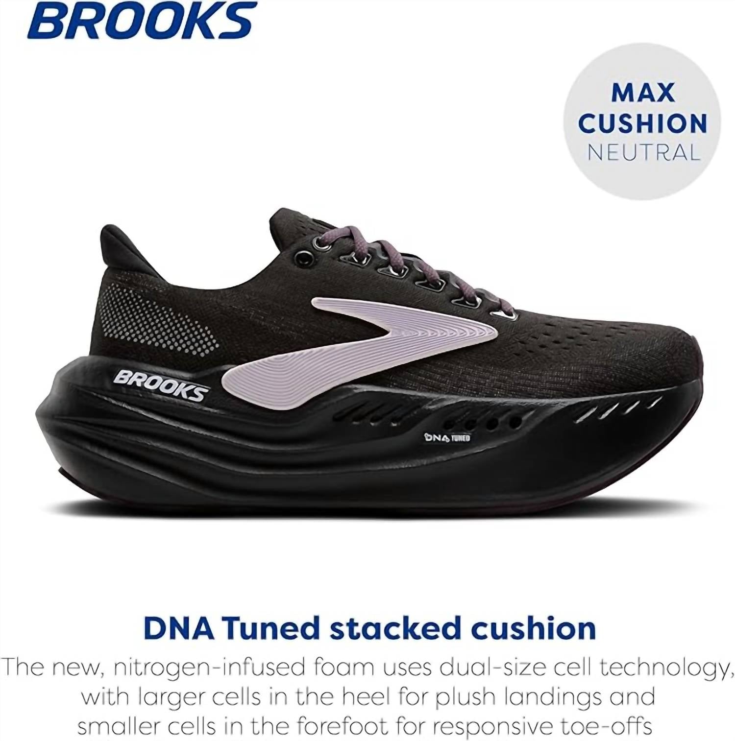 BROOKS Women's Glycerin Max Running Shoes in black orchid ice grey - women's shoe - alternate view
