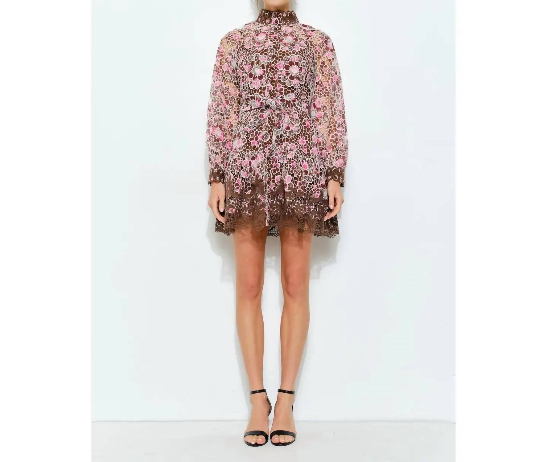 Ina Fashion - Floral Embroidered Lace Mini Dress