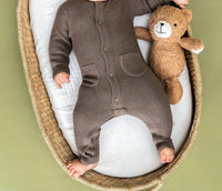 Viverano Organics - Pocket & Button Chunky Sweater Knit Jumpsuit