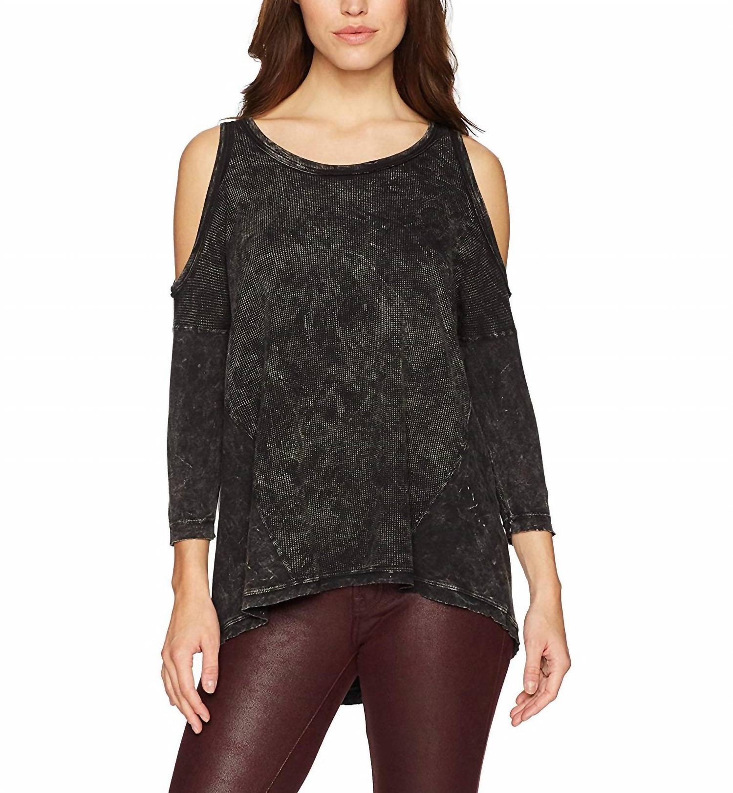 Thermal Cold Shoulder Loose Mid Shirt