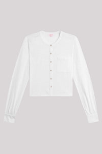 GOLDIE Julia Crop Shirt in white - women's long sleeve top - view 4