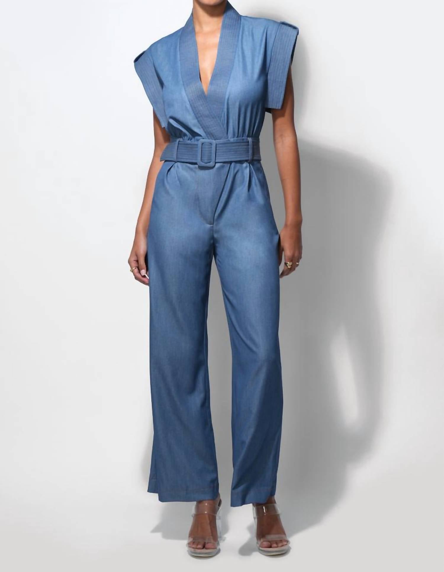 Adelyn Rae - Talia Contrast Stitch Jumpsuit