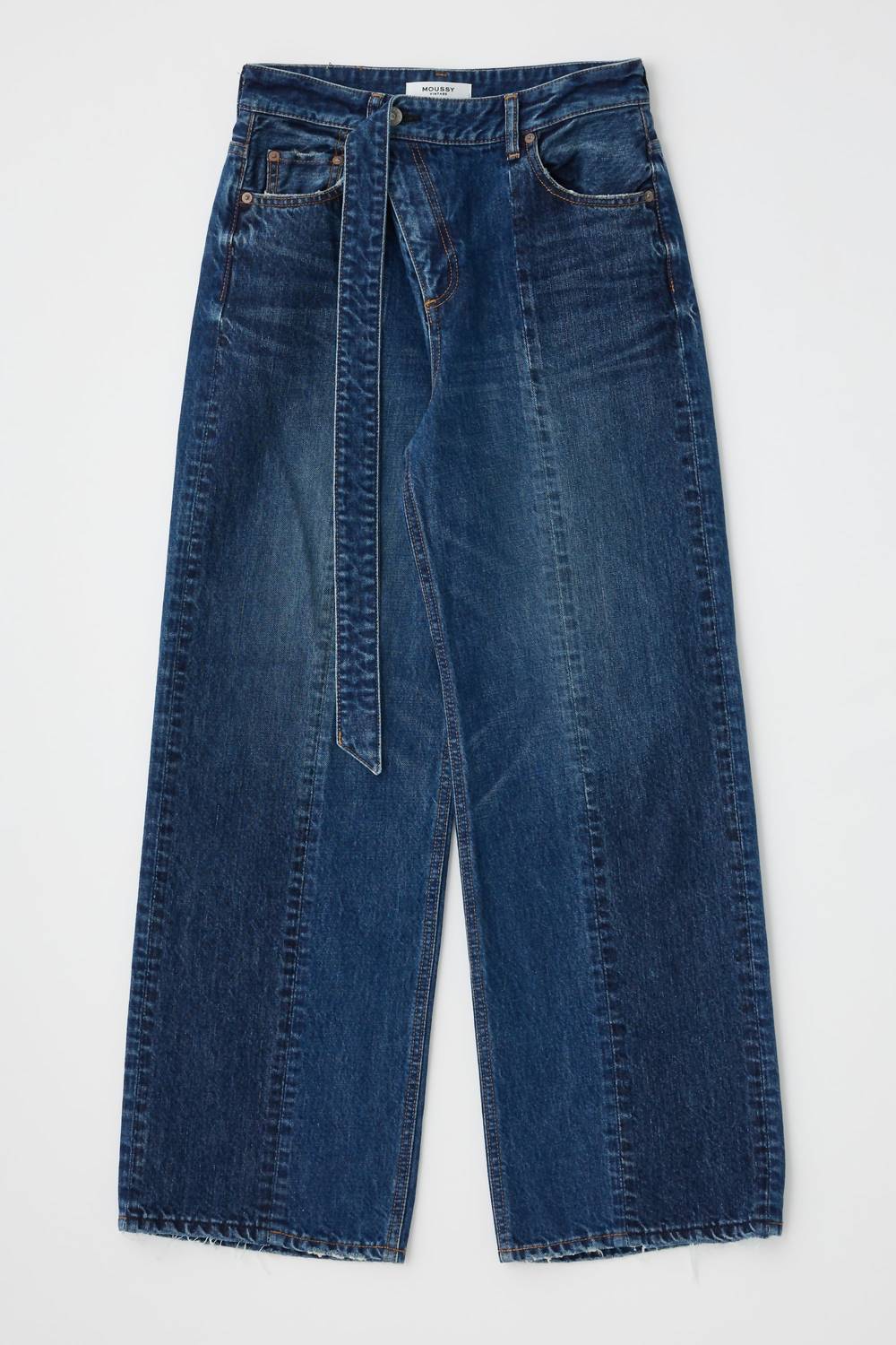 Moussy - Tioga Belt Design Straight Jeans