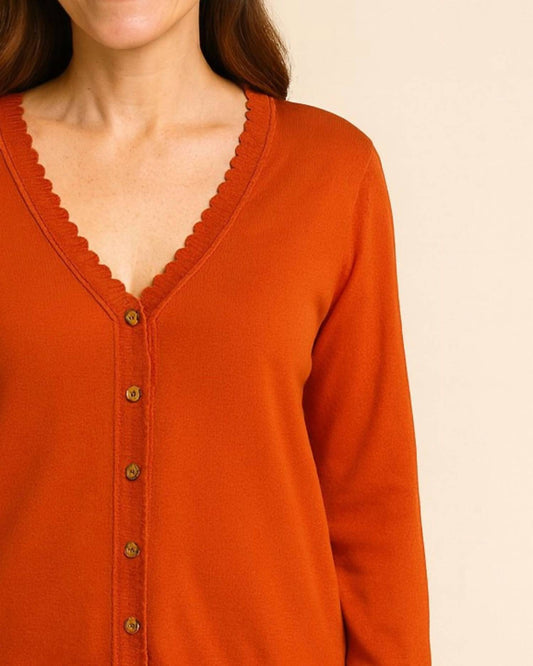 Marble - Button Down V Neck Sweater