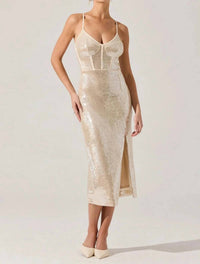 Astr - Liese Sequin Bustier Midi Dress