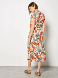 Apricot - Painted Banana Leaf Dress