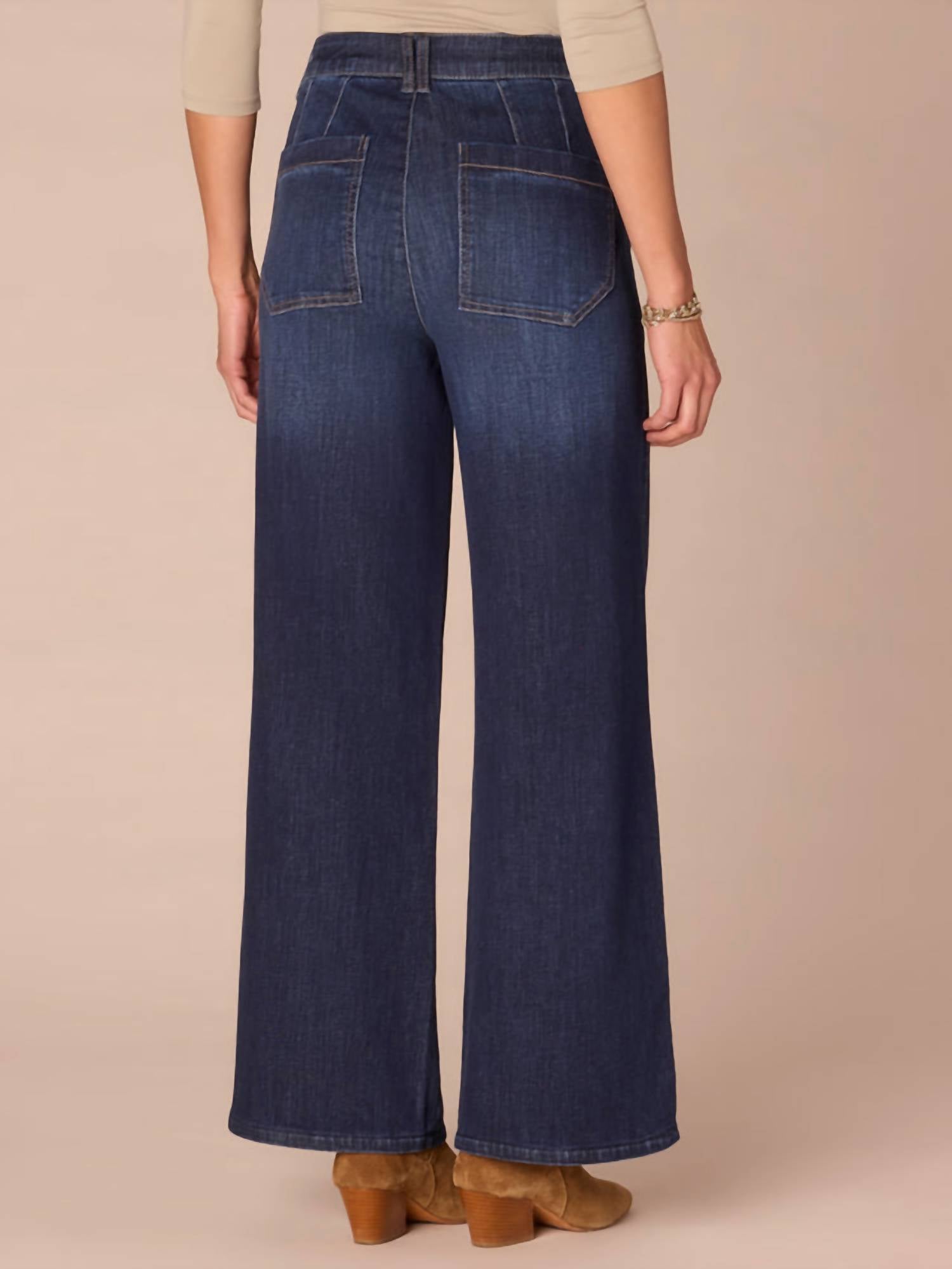 Democracy - Ab Solution Sky Rise Wide Leg Petite Jeans