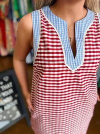 Entro - Gingham Picnic Mini Dress