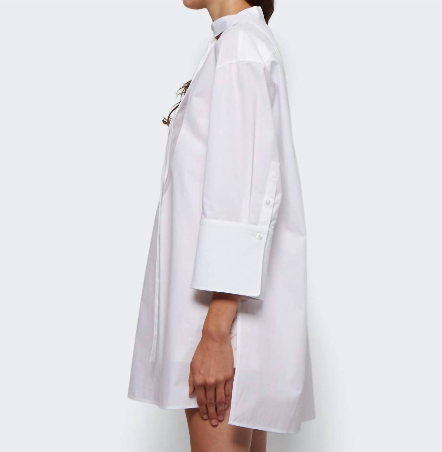 Valentino - Cotton Popeline Mandarin Collar Top