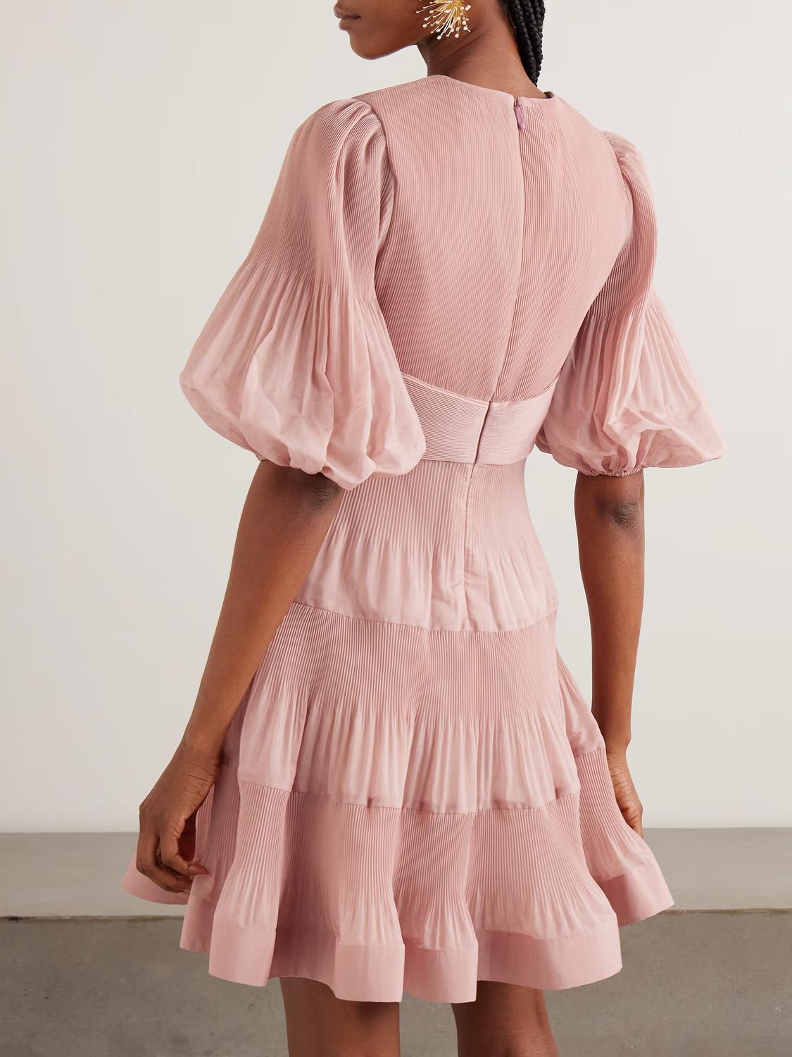 Zimmermann - Silk Pleated Mini Dress