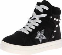 Nina Girls Ima High-top Sneakers in black velvet - kids' sneaker