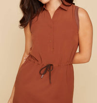 Renuar - Sleeveless Button Down Shirt Dress