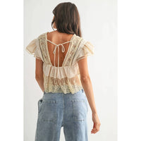 Camellia - Lace Trim Blouse
