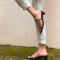 Volair - Women's Vegan Leather Diamond Shaped Sandal Heel