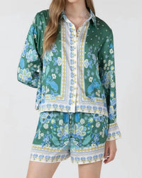 Dex - Silky Button Front Blouse