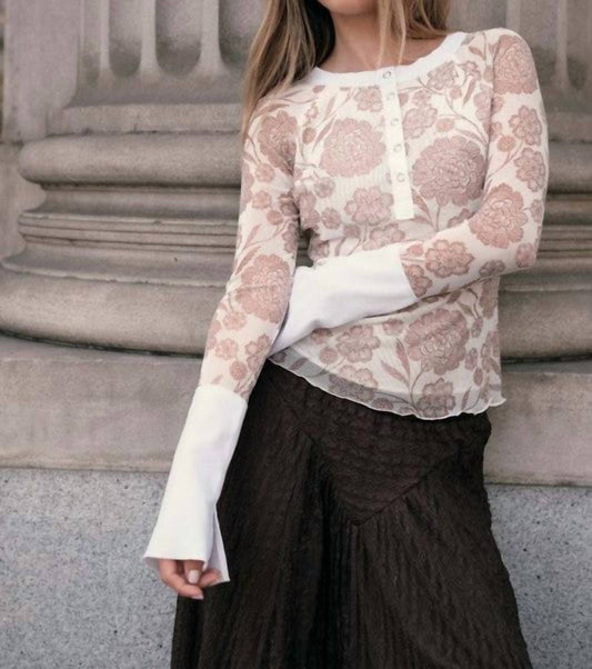 Promesa - Makenna Floral Mesh Raglan Top