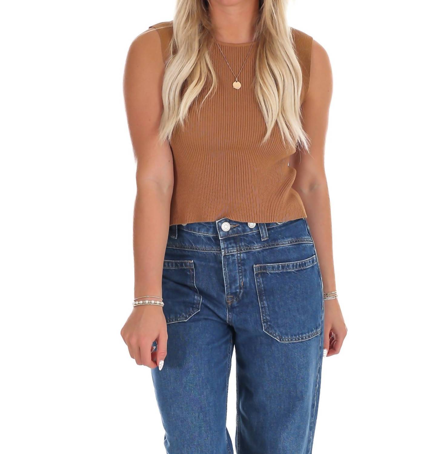 Klesis Autumn Ember Open Back Top in mocha - women's tank top - view 4