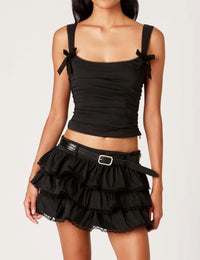 Nia - Stan Lace Up Back Top