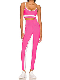 Beach Riot Colorblock Legging in neon pink white - women's pants