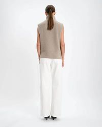 arch4 Cashmere Amalfi Vest in beige melange - women's jacket - view 4