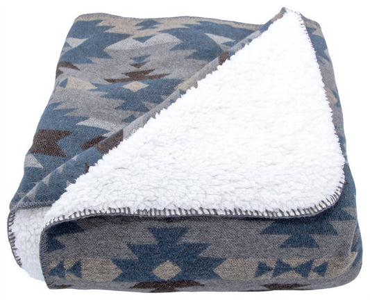Hiend Accents - Southwest Aztec Design With Sherpa Backing Throw