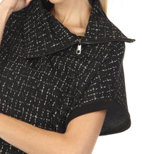 Joseph Ribkoff Checkered Jacquard Tunic Top in black off white 1 - women's shirt - view 5