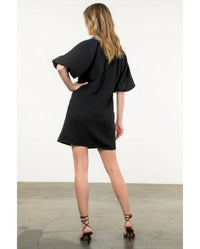 Thml - Puff Sleeve Textured Midi Dress