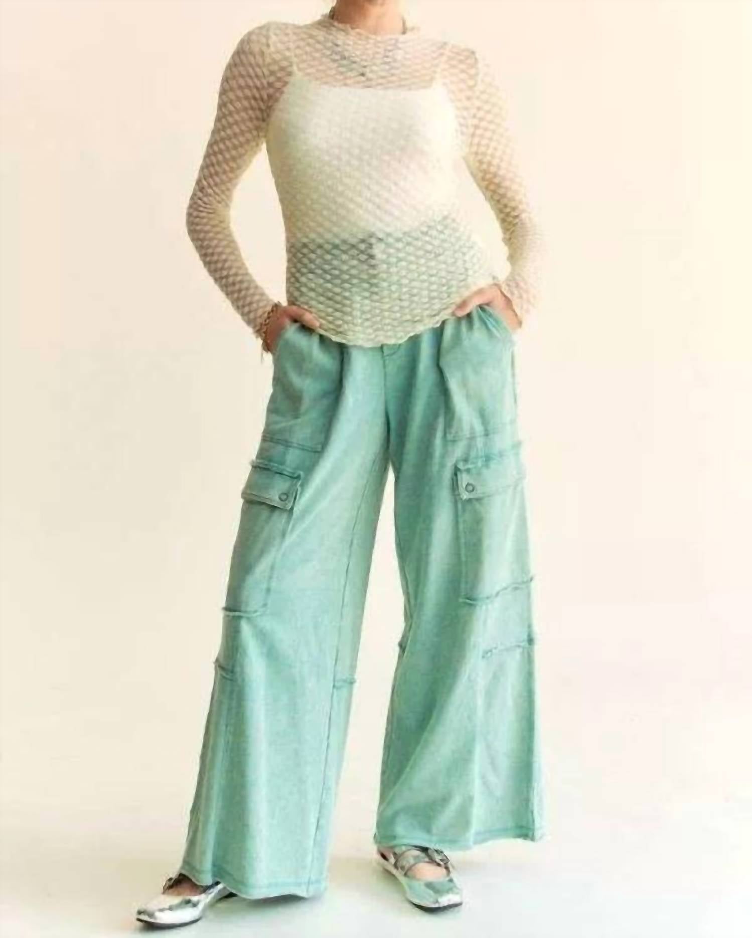 DAVI & DANI Delicate Dot Lace Mesh Layering Top in cream - women's long sleeve top