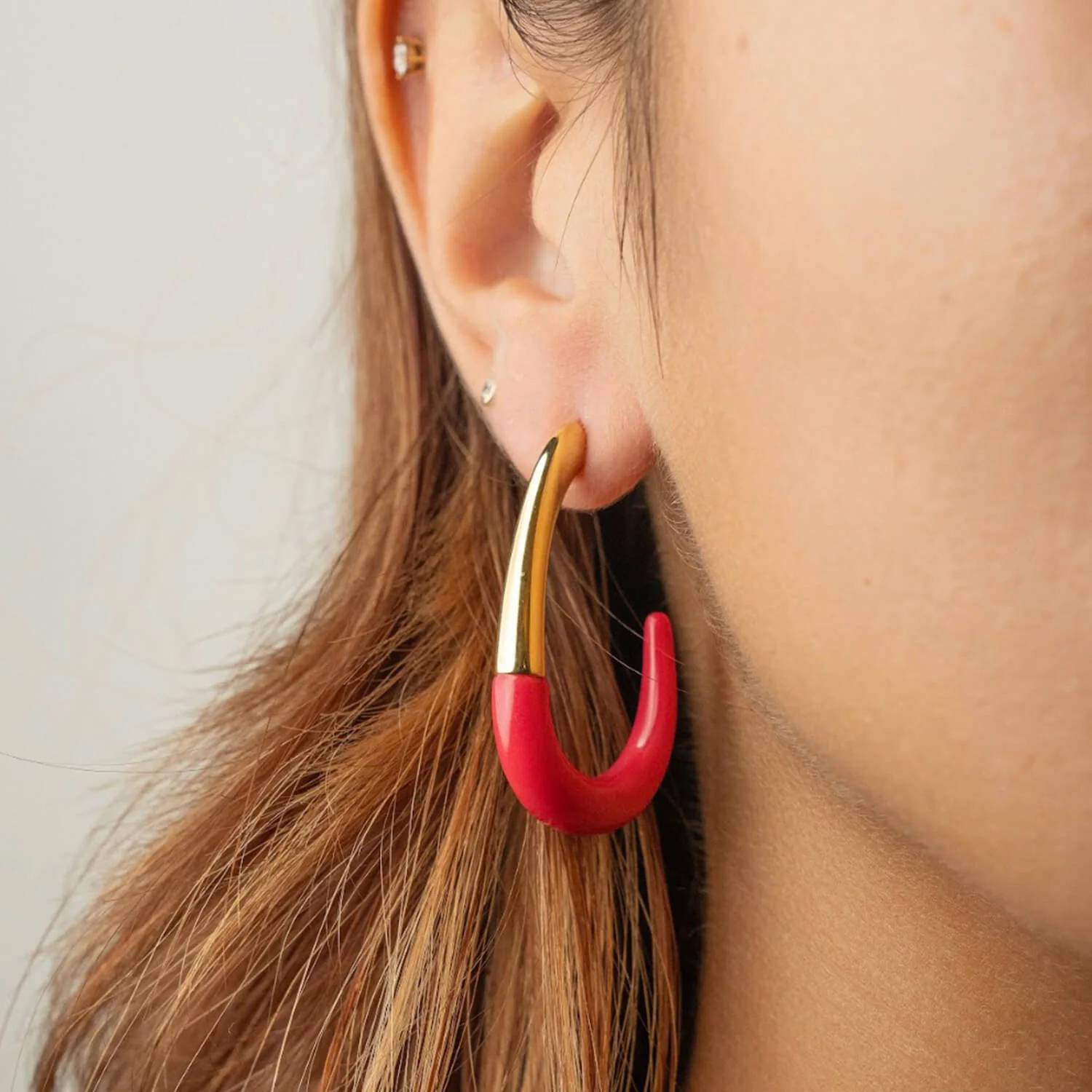 Gold & Honey - Women's J Hoop Earrings