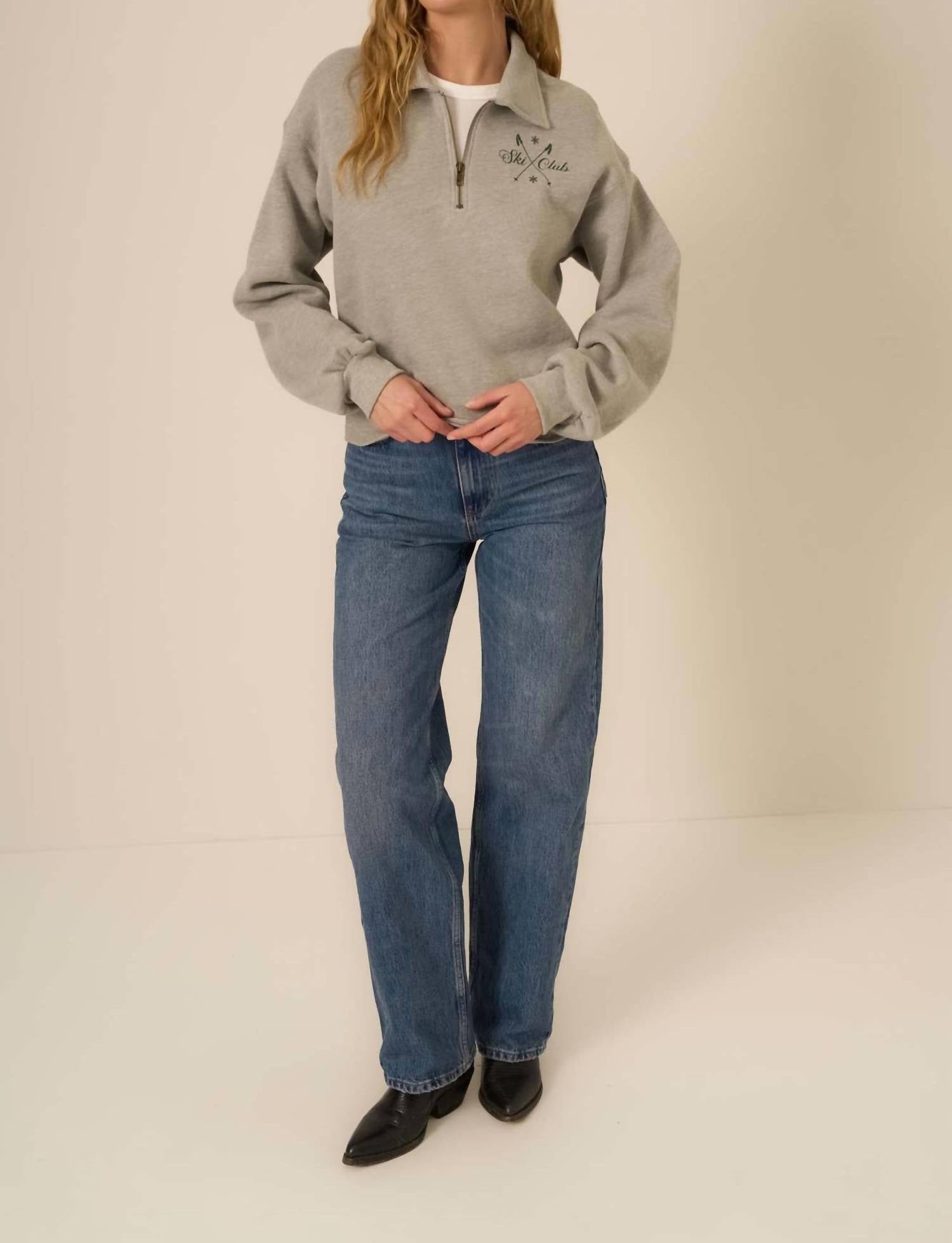 Project Social T - Ski Club Half Zip Sweatshirt