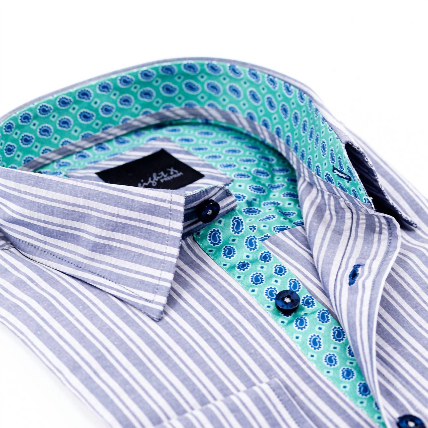 Eight X - Men's Long Sleeve Stripes Button Down Shirt