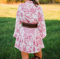 Hiddenbrand O'malley Lace Up Dress in red - women's dress - detail view