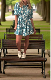 Umgee - Shirt Mini Dress With Tie Belt