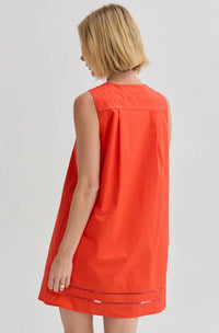 Crescent - Reese Lattice Trim Poplin Mini Dress