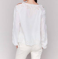 Charlie B - Eyelet Cotton Long Sleeve Blouse