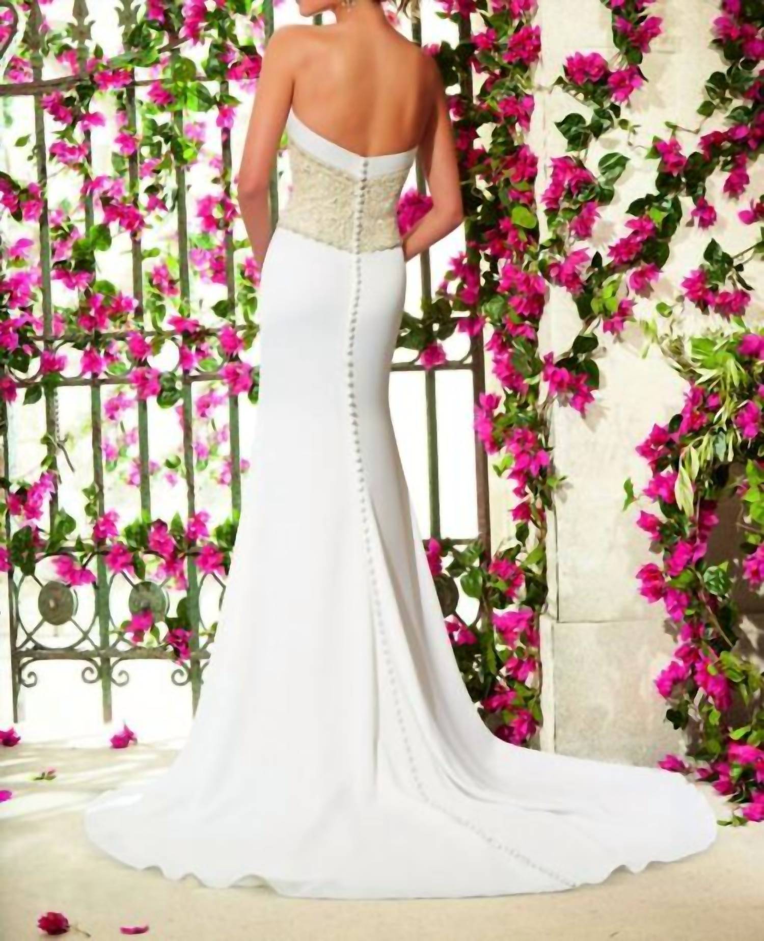 MORILEE Quick Delivery Wedding Dress in ivory silver - women's dress - detail view