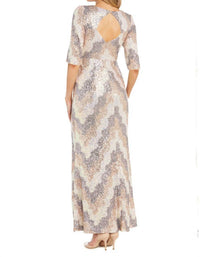 R&M Richards - Chevron Sequin Gown