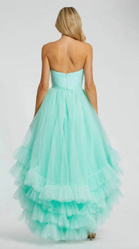 Mac Duggal - Women's Strapless Tiered Tulle High Low Gown