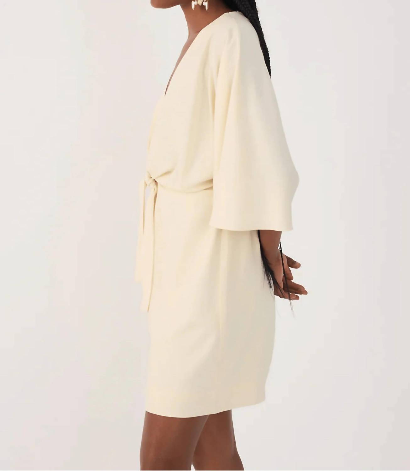 Dress To - Front Knot Kimono Sleeve Mini Dress