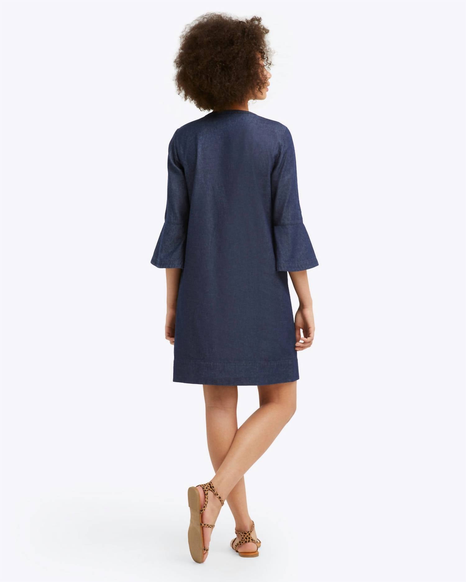 Draper James - Chambray Ruffle Shift Dress