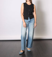 Mother - Lil Dodger Button Sneak Straight Jeans