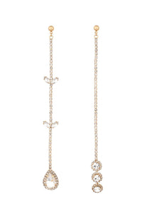 Ettika - Women's Mix It Up Crystal Asymmetrical Earrings