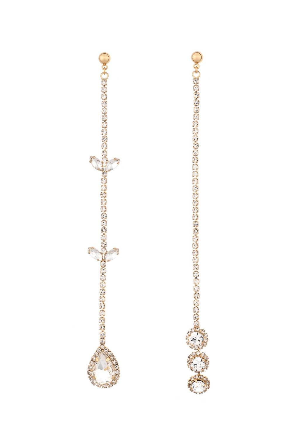 Ettika - Women's Mix It Up Crystal Asymmetrical Earrings